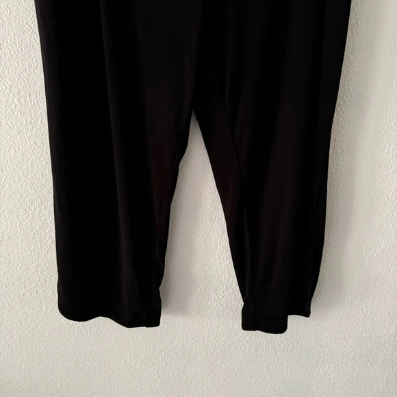 Black Pull On Black Stretch Cropped Trouser Pockets Dennis Basso XLP - Picture 8 of 12